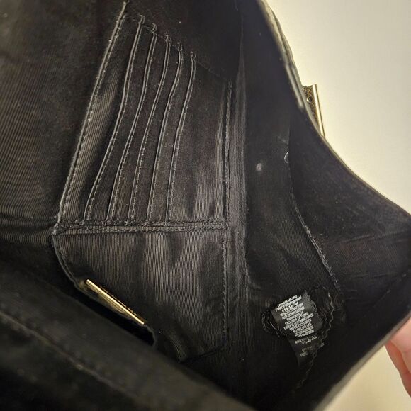 BCBG Maxazria Vegan Faux Leather Envelope Bag 11X8 Black - Picture 4 of 8